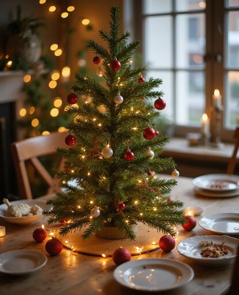 15 best Whimsical Christmas Kitchen Decor Ideas That'll Make You Believe in Holiday Magic! 23 15 Whimsical Christmas Kitchen Decor Ideas That'll Make You Believe in Holiday Magic! - 4. Mini Christmas Tree Centerpiece