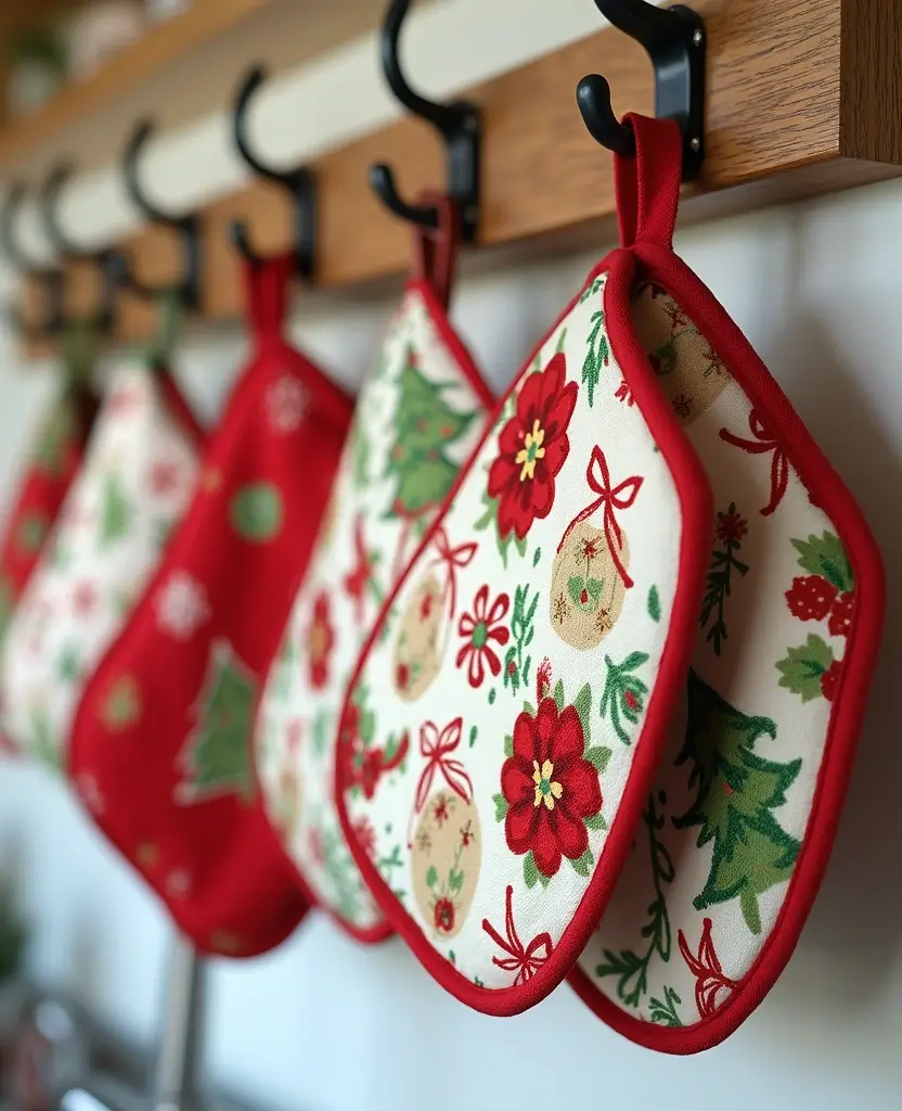 15 best Whimsical Christmas Kitchen Decor Ideas That'll Make You Believe in Holiday Magic! 44 15 Whimsical Christmas Kitchen Decor Ideas That'll Make You Believe in Holiday Magic! - 7. Holiday-Themed Pot Holders