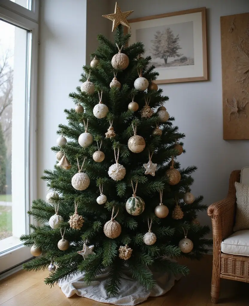 40+ Trendy dark Christmas Tree Designs That Will Wow Your Guests This Season! 79 40+ Trendy Black Christmas Tree Designs That Will Wow Your Guests This Season! - 12. Upcycled Chic