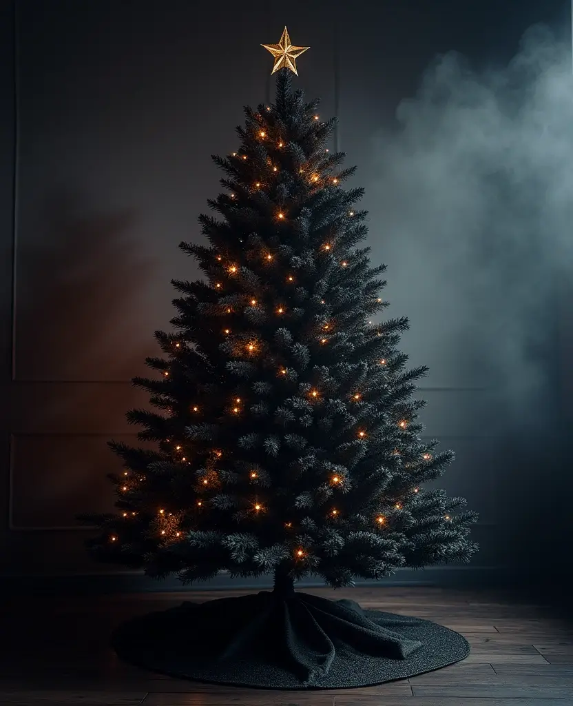 40+ Trendy dark Christmas Tree Designs That Will Wow Your Guests This Season! 93 40+ Trendy Black Christmas Tree Designs That Will Wow Your Guests This Season! - 14. Shadow Play
