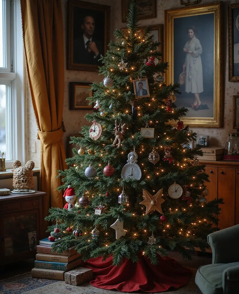 40+ Trendy dark Christmas Tree Designs That Will Wow Your Guests This Season! 107 40+ Trendy Black Christmas Tree Designs That Will Wow Your Guests This Season! - 16. Themed Collectibles