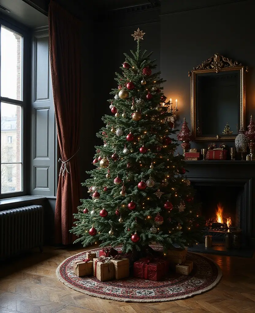 40+ Trendy dark Christmas Tree Designs That Will Wow Your Guests This Season! 212 40+ Trendy Black Christmas Tree Designs That Will Wow Your Guests This Season! - 31. Art Deco Delight