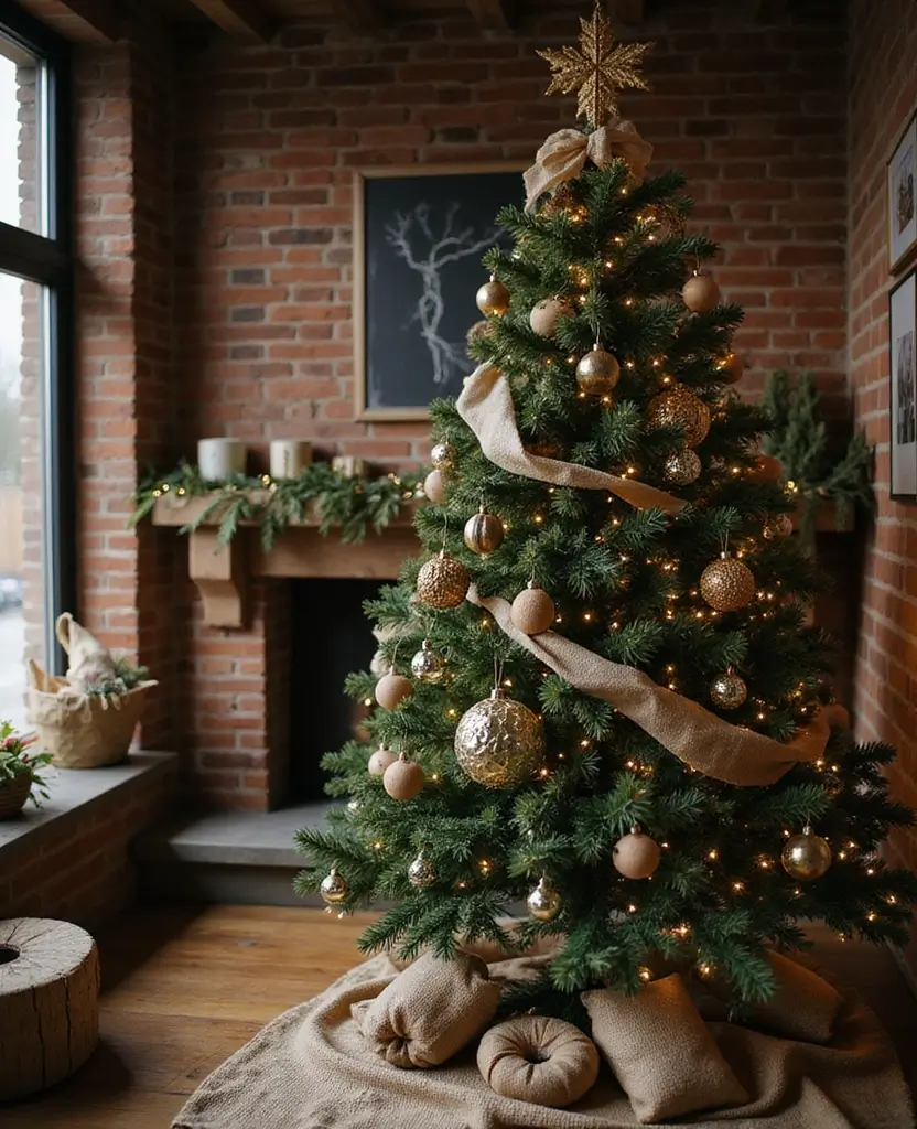 40+ Trendy dark Christmas Tree Designs That Will Wow Your Guests This Season! 51 40+ Trendy Black Christmas Tree Designs That Will Wow Your Guests This Season! - 8. Rustic Charm