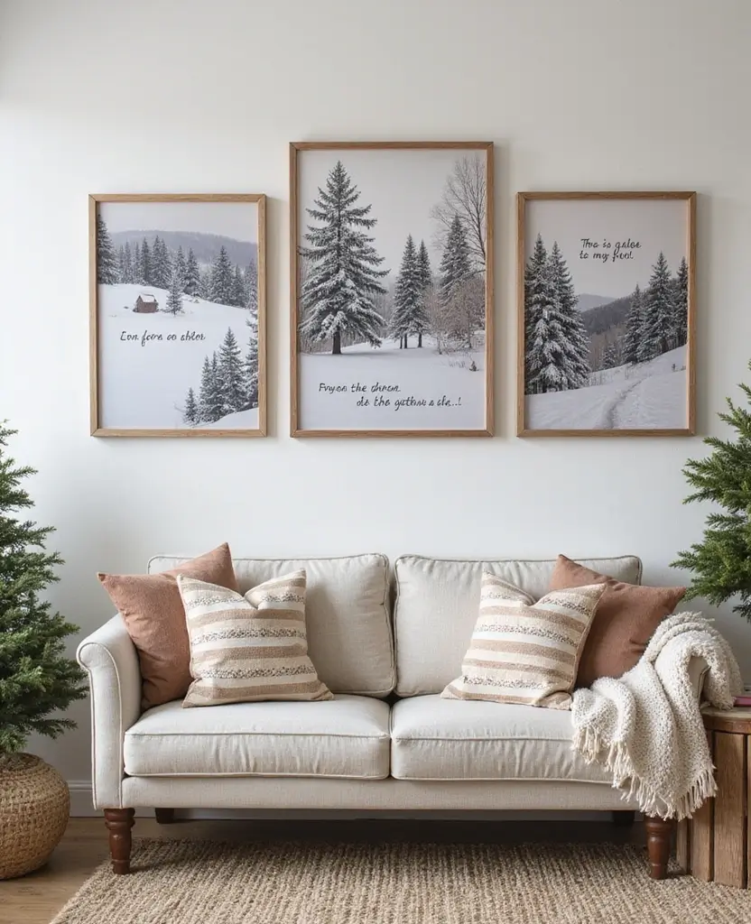 Transform Your Living Room: 15 Magical Christmas Decor Ideas You Can't Miss! 72 Transform Your Living Room: 15 Magical Christmas Decor Ideas You Can't Miss! - 11. Holiday-Themed Wall Art