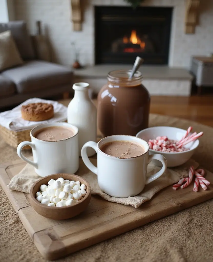 Transform Your Living Room: 15 Magical Christmas Decor Ideas You Can't Miss! 93 Transform Your Living Room: 15 Magical Christmas Decor Ideas You Can't Miss! - 14. Relaxing Hot Cocoa Station