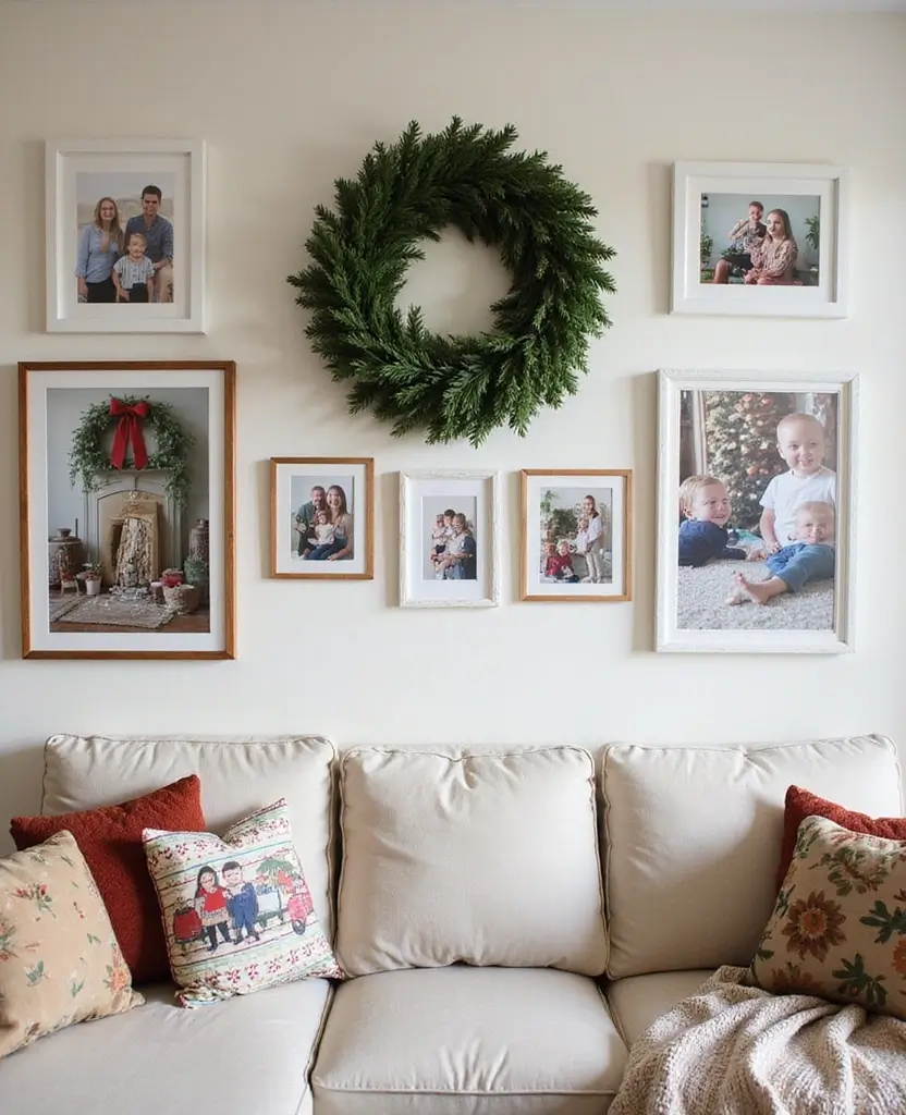 Transform Your Living Room: 15 Magical Christmas Decor Ideas You Can't Miss! 30 Transform Your Living Room: 15 Magical Christmas Decor Ideas You Can't Miss! - 5. Wall Decor Extravaganza