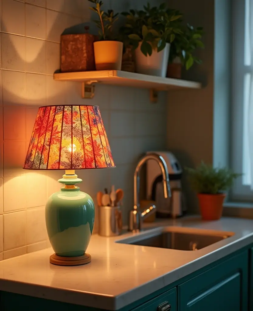 15 Budget-Friendly Kitchenette Lighting Ideas That Look Expensive (You Won't Believe #8!) 42 15 Budget-Friendly Kitchenette Lighting Ideas That Look Expensive (You Won't Believe #8!) - 9. Colorful Table Lamps