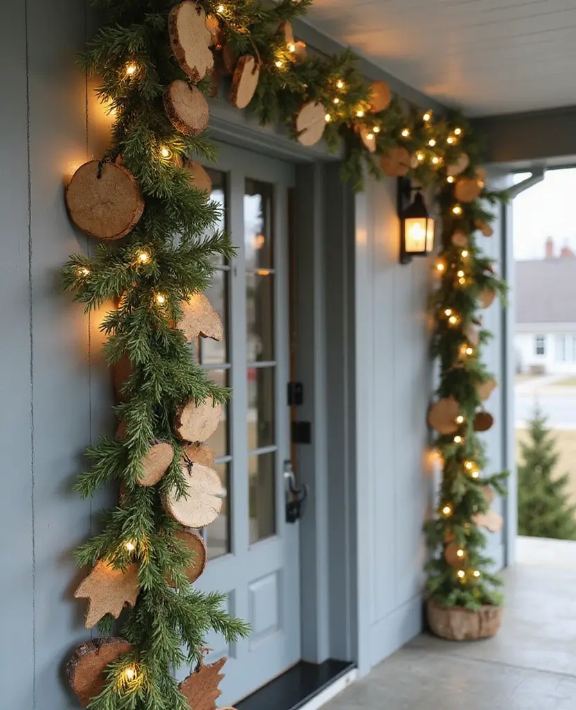 15 Eco-Friendly Front Porch Christmas Garland Ideas That Are Good for the Planet! 65 15 Eco-Friendly Front Porch Christmas Garland Ideas That Are Good for the Planet! - 10. Reclaimed Wood Garland