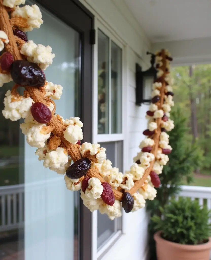 15 Eco-Friendly Front Porch Christmas Garland Ideas That Are Good for the Planet! 72 15 Eco-Friendly Front Porch Christmas Garland Ideas That Are Good for the Planet! - 11. Edible Treat Garland