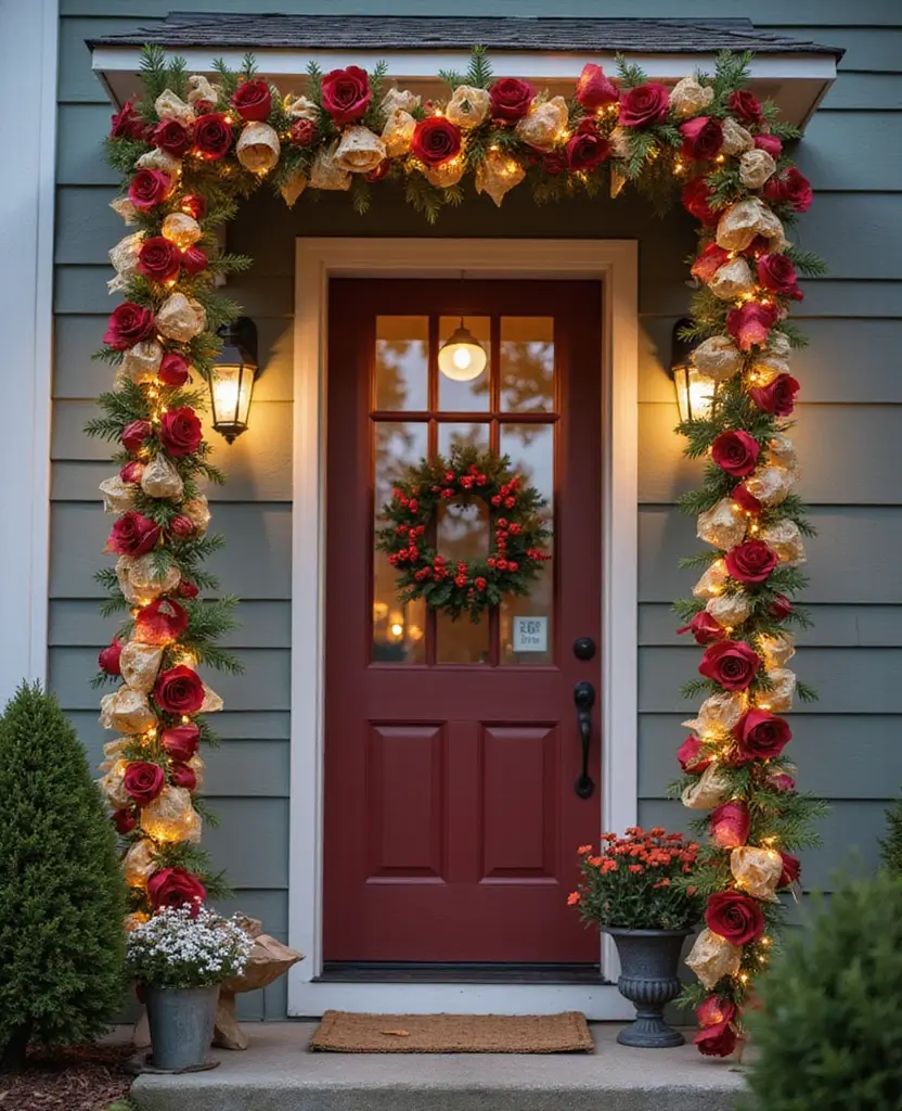 15 Eco-Friendly Front Porch Christmas Garland Ideas That Are Good for the Planet! 86 15 Eco-Friendly Front Porch Christmas Garland Ideas That Are Good for the Planet! - 13. Eco-Friendly Ribbon Garland