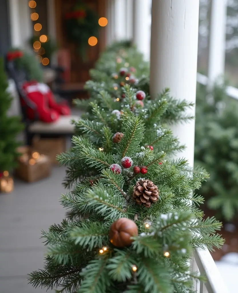 15 Eco-Friendly Front Porch Christmas Garland Ideas That Are Good for the Planet! 14 15 Eco-Friendly Front Porch Christmas Garland Ideas That Are Good for the Planet! - 3. Fresh Greenery Garland