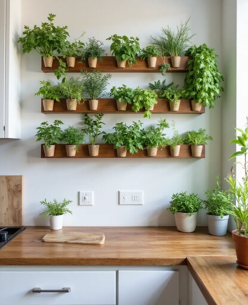 15 Space-Saving Kitchenette Designs for Apartments You’ll Wish You Knew Sooner! 30 15 Space-Saving Kitchenette Designs for Apartments You’ll Wish You Knew Sooner! - 5. Vertical Gardens