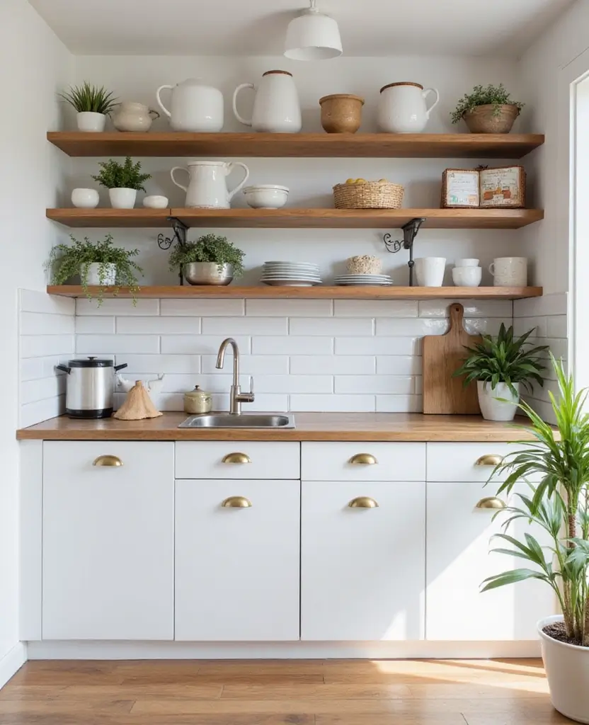 15 Space-Saving Kitchenette Designs for Apartments You’ll Wish You Knew Sooner! 60 15 Space-Saving Kitchenette Designs for Apartments You’ll Wish You Knew Sooner! - 9. Open Shelving
