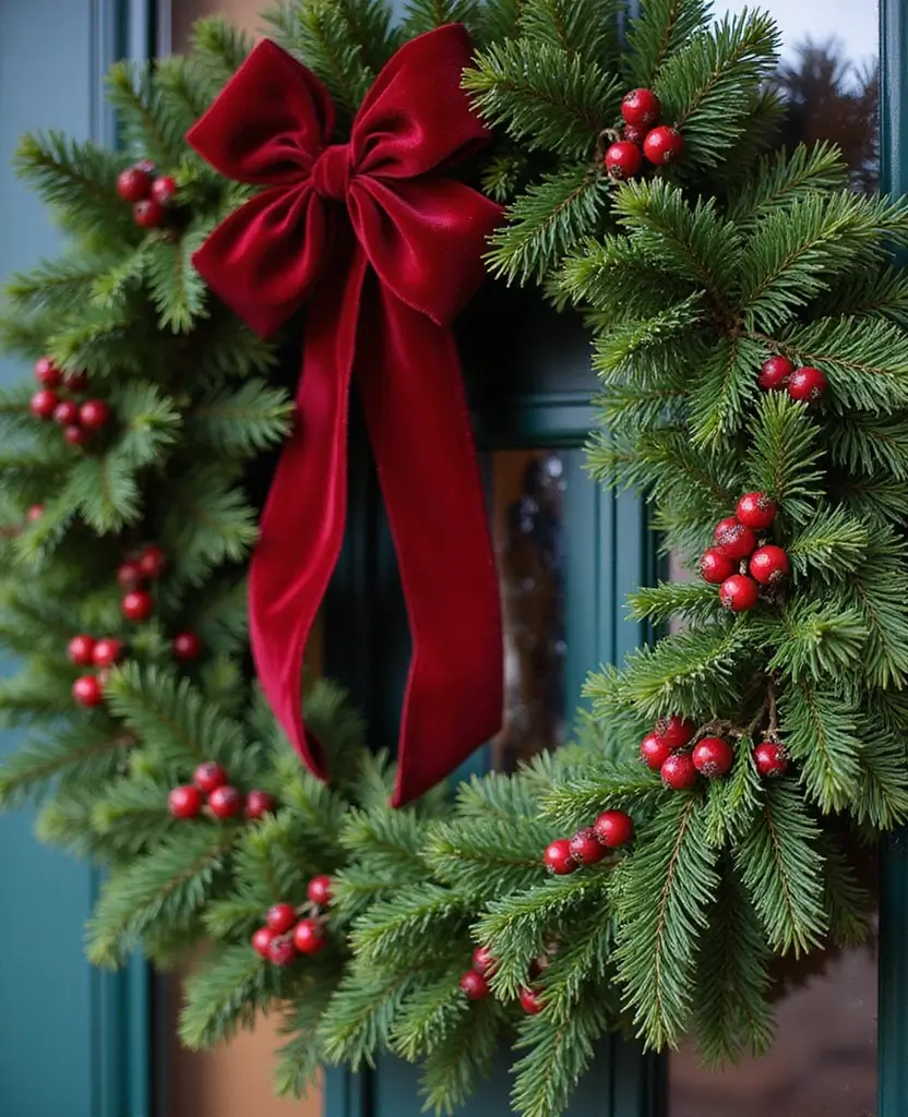 15 Stunning Christmas Entryway Decorations for Every Style! - 1. Festive Wreaths: The Classic Touch