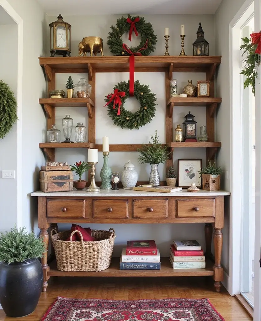 15 Stunning Christmas Entryway Decorations for Every Style! - 13. Unique Holiday Accents