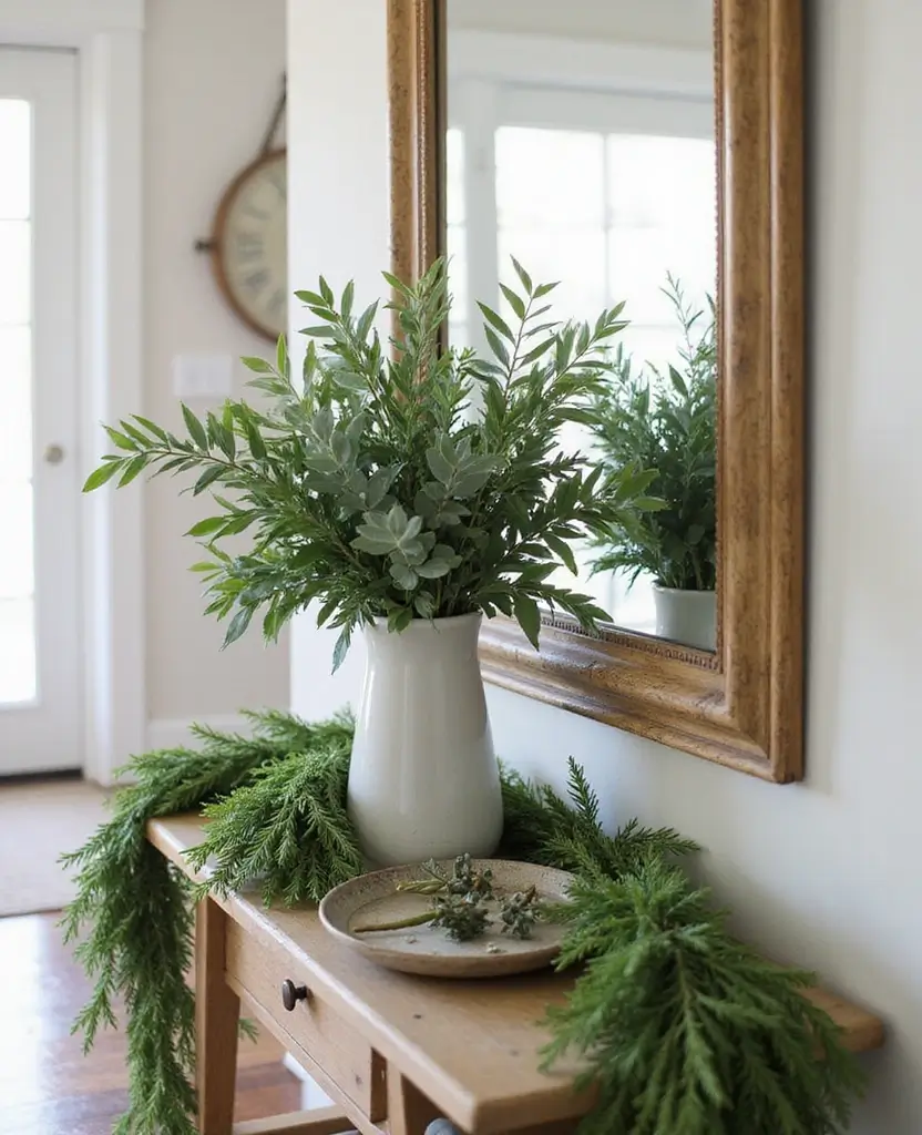 15 Stunning Christmas Entryway Decorations for Every Style! - 4. In-Season Greenery: A Natural Element