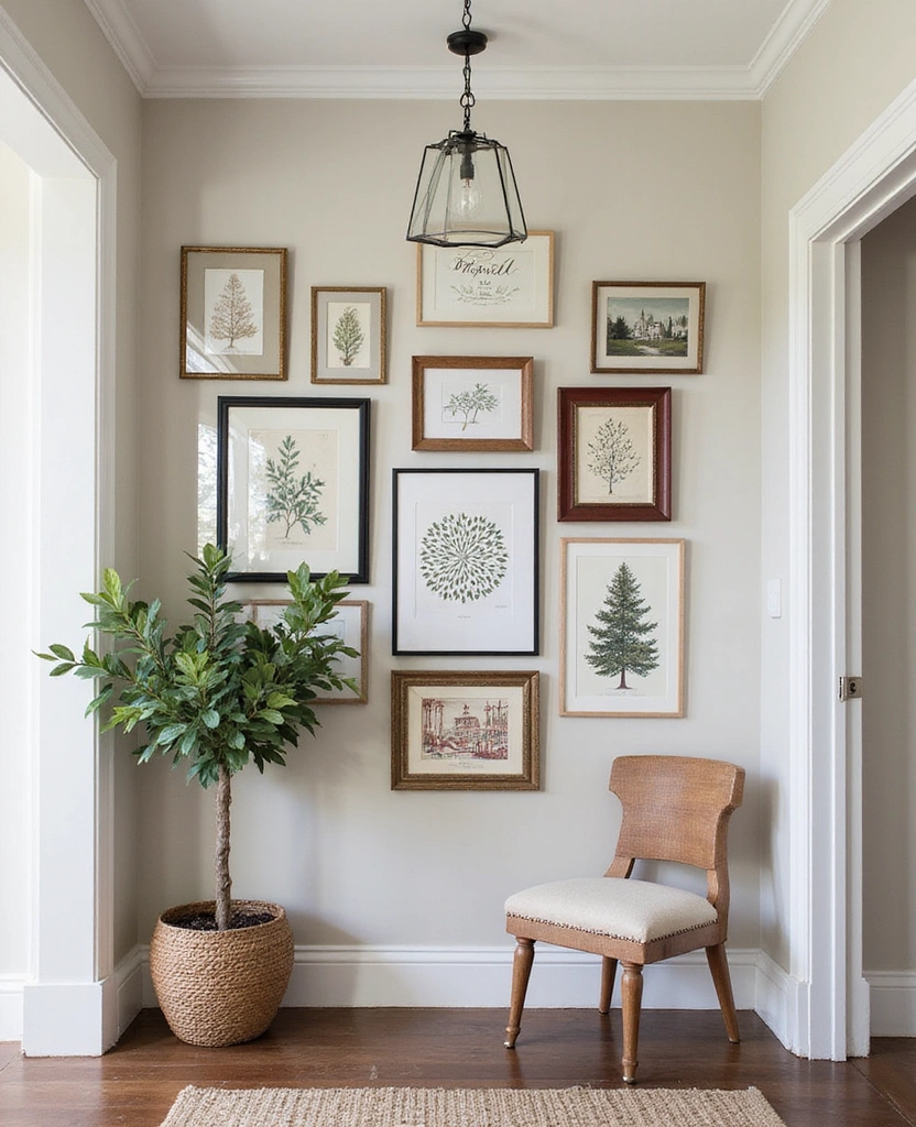 15 Stunning Christmas Entryway Decorations for Every Style! - 6. Festive Art and Prints
