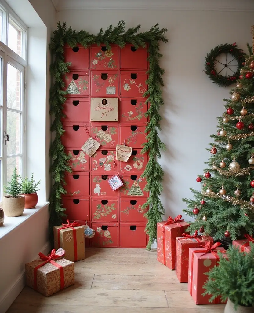 15 Stunning Christmas Entryway Decorations for Every Style! - 8. Advent Calendars: Countdown to Christmas