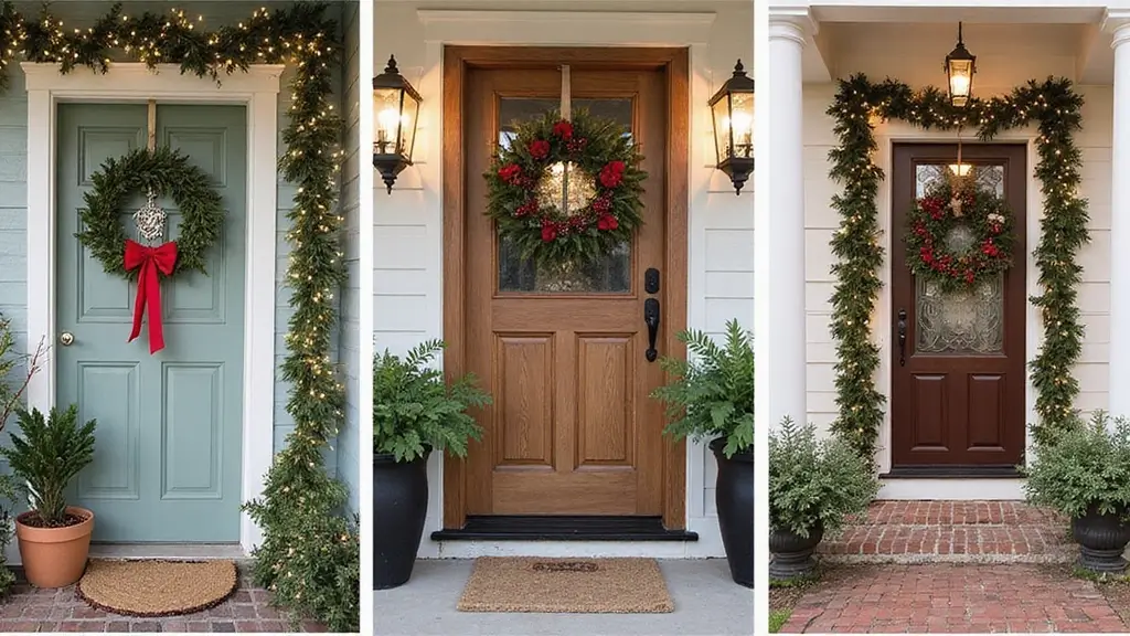 15 Eco-Friendly Front Porch Christmas Garland Ideas That Are Good for the Planet! 49 15 Stunning Christmas Entryway Decorations For Every Style!