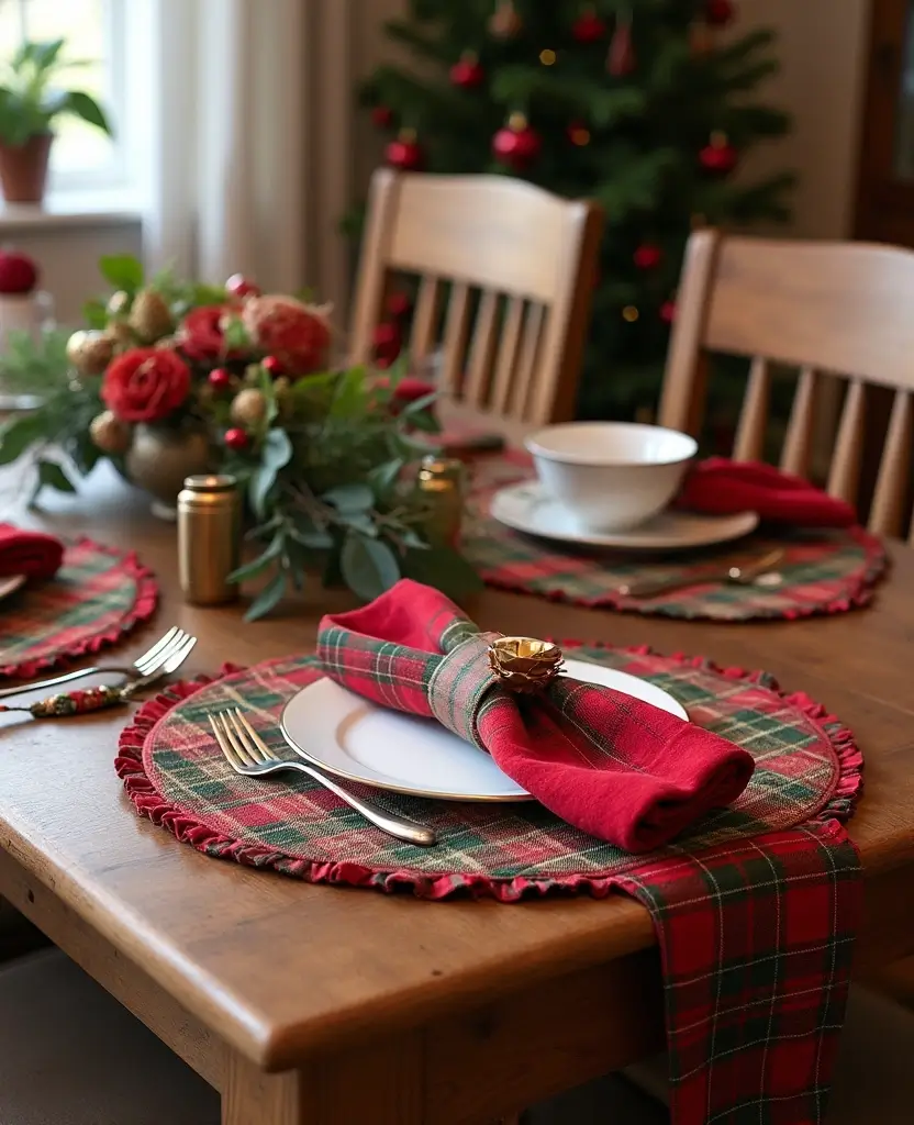 15 Traditional Christmas Dining Table Decorations That’ll Bring Back Holiday Memories! - 5. Traditional Christmas Placemats