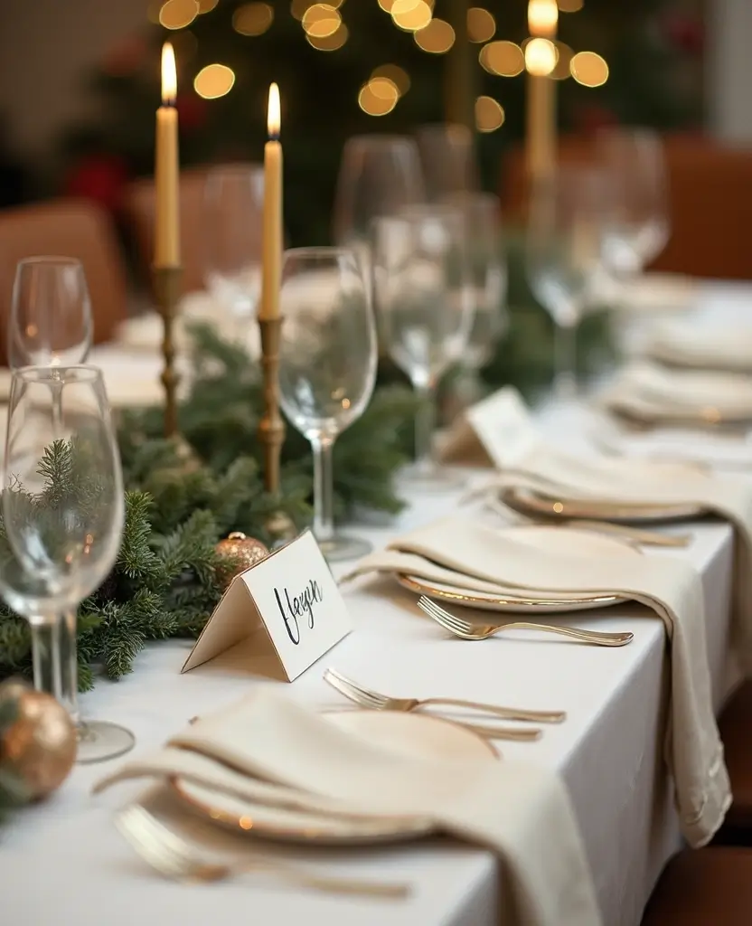 15 Traditional Christmas Dining Table Decorations That’ll Bring Back Holiday Memories! - 7. Handwritten Place Cards