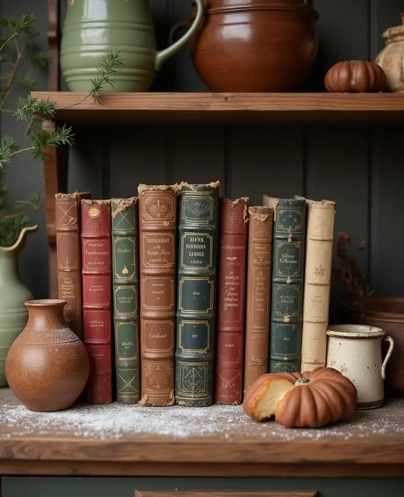 19 Adorable Vintage Kitchenette Christmas Decor Ideas Under $50 (You Won't Believe #3!) - 10. Vintage Cookbook Displays