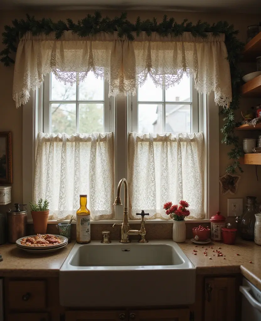19 Adorable Vintage Kitchenette Christmas Decor Ideas Under $50 (You Won't Believe #3!) - 17. Vintage Window Treatments