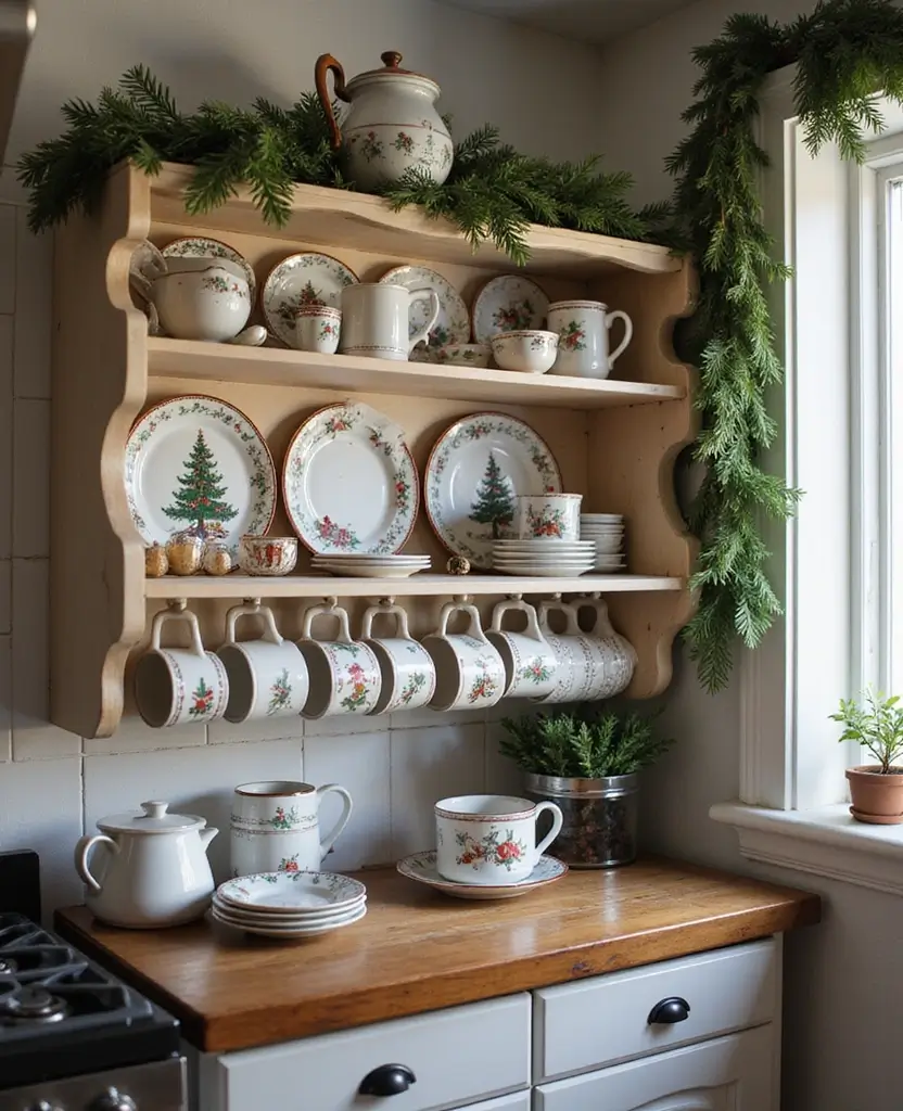 19 Adorable Vintage Kitchenette Christmas Decor Ideas Under $50 (You Won't Believe #3!) - 19. Vintage Dish Rack