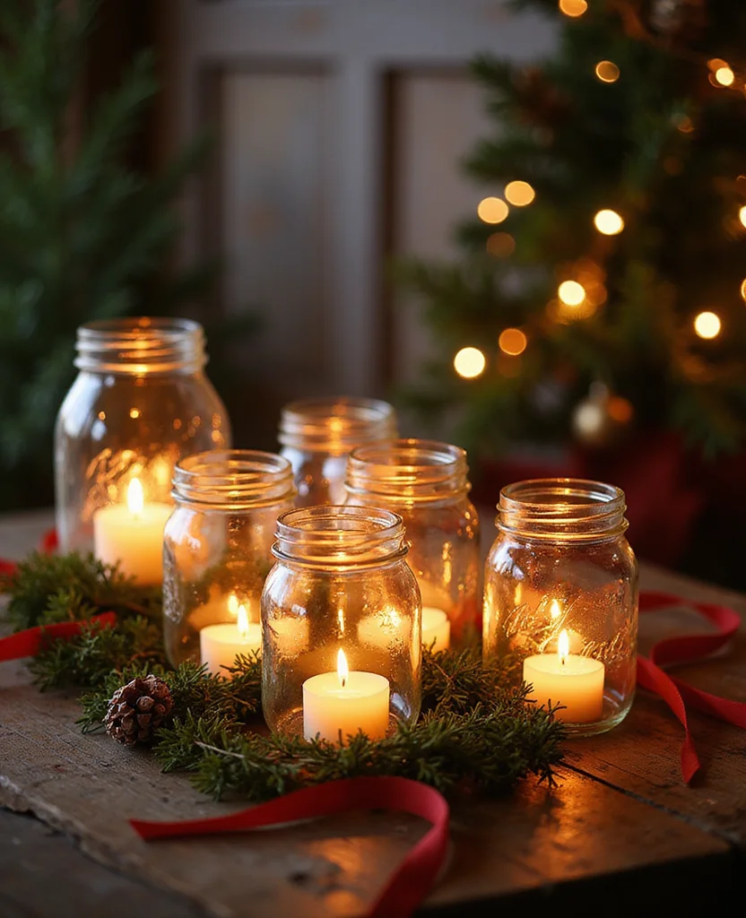 19 Affordable DIY Christmas Lighting Ideas That Look Expensive (But Don’t Break the Bank!) 2 19 Affordable DIY Christmas Lighting Ideas That Look Expensive (But Don’t Break the Bank!) - 1. Mason Jar Lanterns