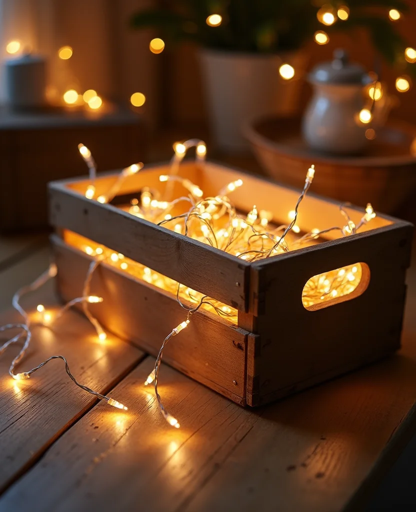 19 Affordable DIY Christmas Lighting Ideas That Look Expensive (But Don’t Break the Bank!) 81 19 Affordable DIY Christmas Lighting Ideas That Look Expensive (But Don’t Break the Bank!) - 12. Upcycled Crate Lighting