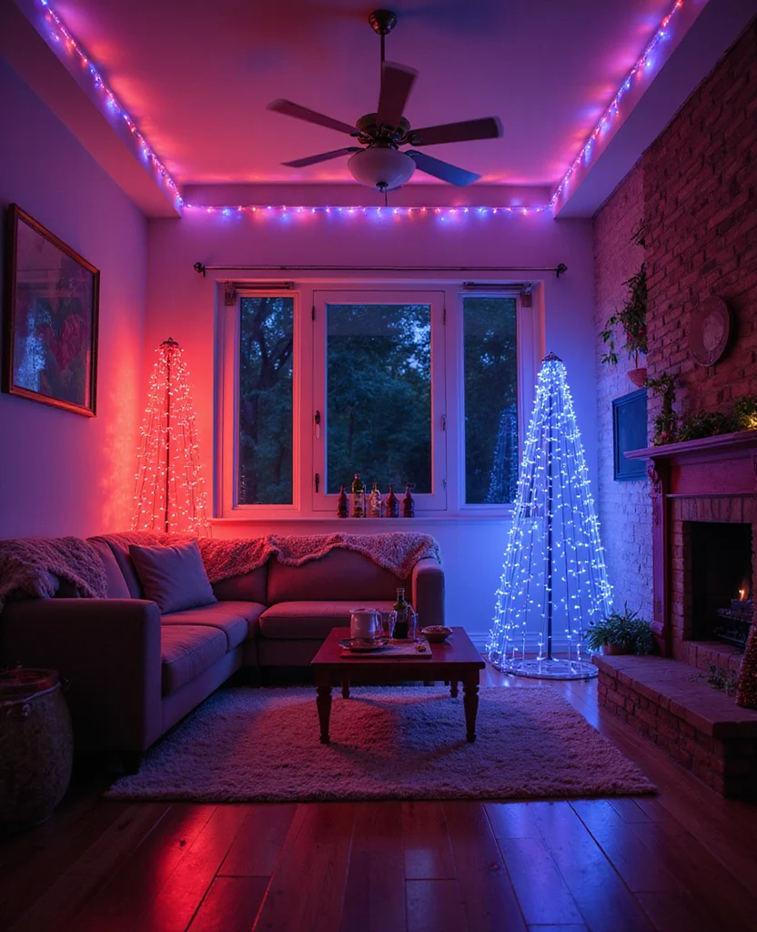 19 Affordable DIY Christmas Lighting Ideas That Look Expensive (But Don’t Break the Bank!) 102 19 Affordable DIY Christmas Lighting Ideas That Look Expensive (But Don’t Break the Bank!) - 15. Color-Changing LED Strips
