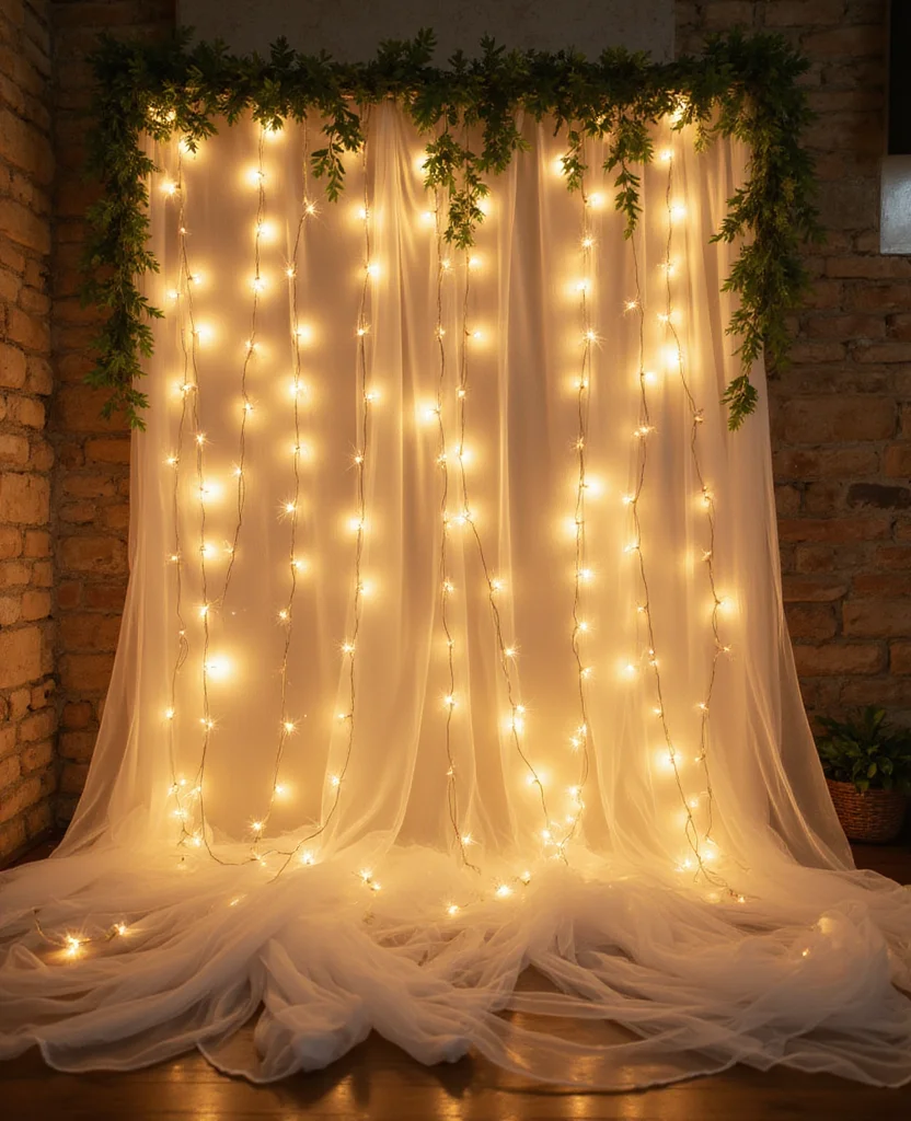 19 Affordable DIY Christmas Lighting Ideas That Look Expensive (But Don’t Break the Bank!) 116 19 Affordable DIY Christmas Lighting Ideas That Look Expensive (But Don’t Break the Bank!) - 17. Starry Night Backdrop Lights