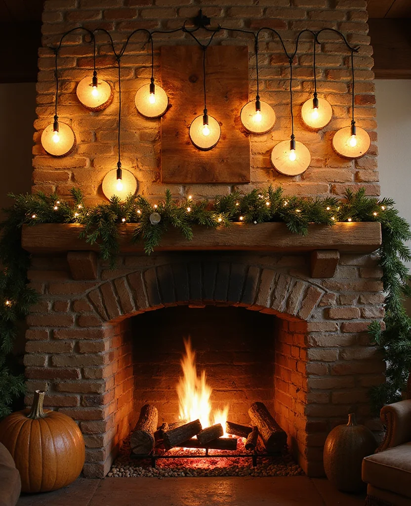19 Affordable DIY Christmas Lighting Ideas That Look Expensive (But Don’t Break the Bank!) 44 19 Affordable DIY Christmas Lighting Ideas That Look Expensive (But Don’t Break the Bank!) - 7. Rustic Wood Slice Lights