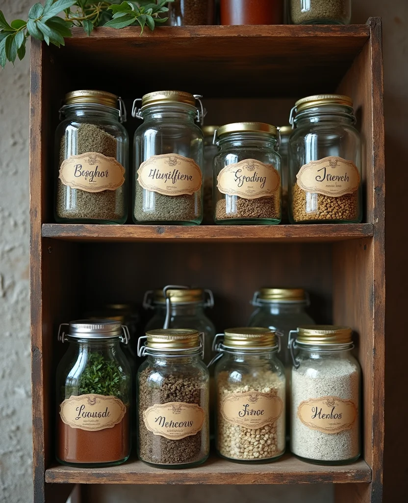 19 Apothecary Kitchen Ideas That Will Transform Your Cooking Space into a Herbal Haven! - 2. Apothecary-style Jars for Storage