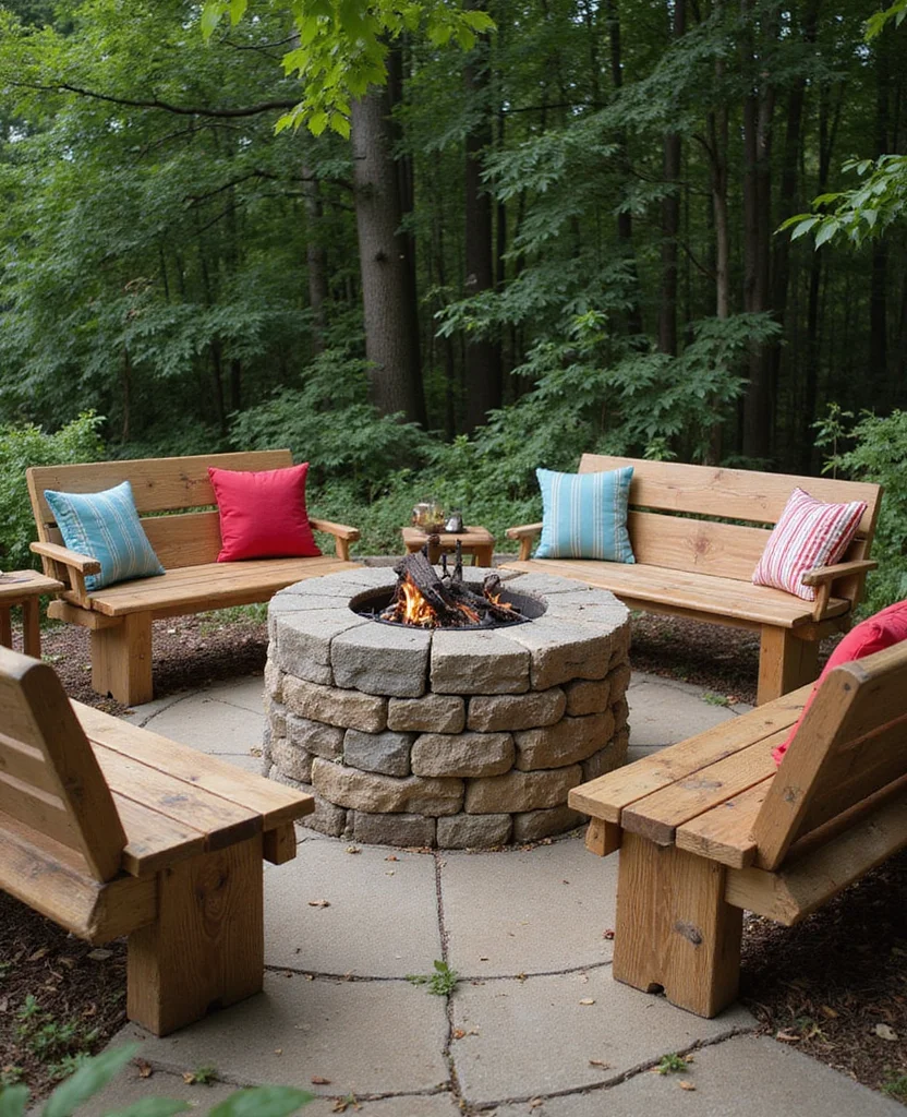 19 Backyard Fire Pit Lounge Ideas That'll Turn Your Yard into a Cozy Oasis (You Won't Believe #7!) - 1. Rustic Stone Fire Pit