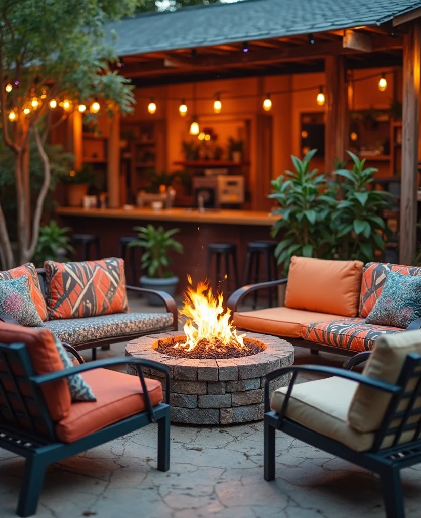 19 Backyard Fire Pit Lounge Ideas That'll Turn Your Yard into a Cozy Oasis (You Won't Believe #7!) - 14. Fire Pit with Upcycled Materials