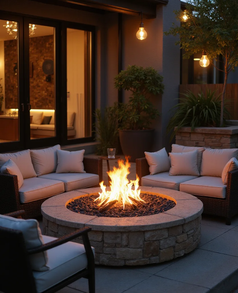 19 Backyard Fire Pit Lounge Ideas That'll Turn Your Yard into a Cozy Oasis (You Won't Believe #7!) - 16. Elegant Fire Pit Lounge