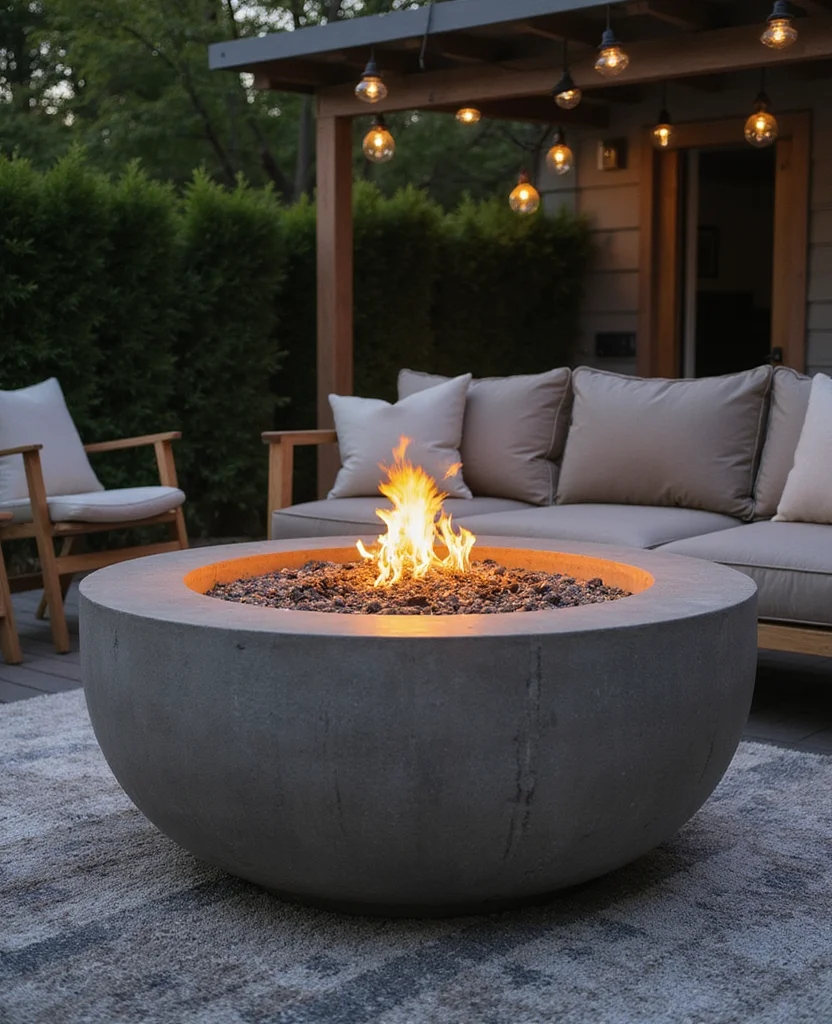 19 Backyard Fire Pit Lounge Ideas That'll Turn Your Yard into a Cozy Oasis (You Won't Believe #7!) - 2. Modern Circular Fire Pit