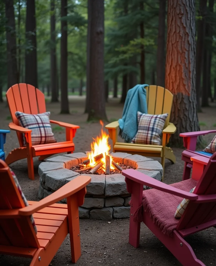 19 Backyard Fire Pit Lounge Ideas That'll Turn Your Yard into a Cozy Oasis (You Won't Believe #7!) - 3. Cozy Adirondack Chairs
