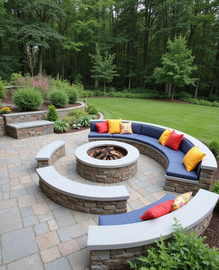 19 Backyard Fire Pit Lounge Ideas That'll Turn Your Yard into a Cozy Oasis (You Won't Believe #7!) - 4. Fire Pit with Built-in Seating