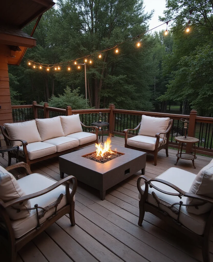 19 Backyard Fire Pit Lounge Ideas That'll Turn Your Yard into a Cozy Oasis (You Won't Believe #7!) - 6. Elevated Deck Fire Pit