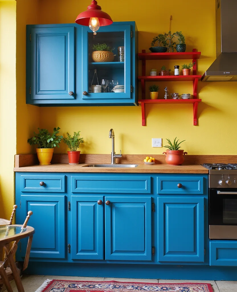 19 Bold Blue Kitchen Cabinet Ideas to Refresh Your Home (You Won't Believe #7!) - 12. Bright and Bold Accents