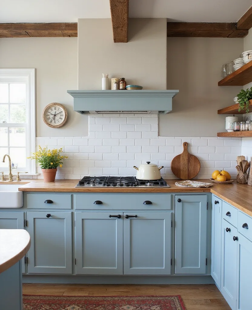 19 Bold Blue Kitchen Cabinet Ideas to Refresh Your Home (You Won't Believe #7!) - 4. Muted Blue Charm