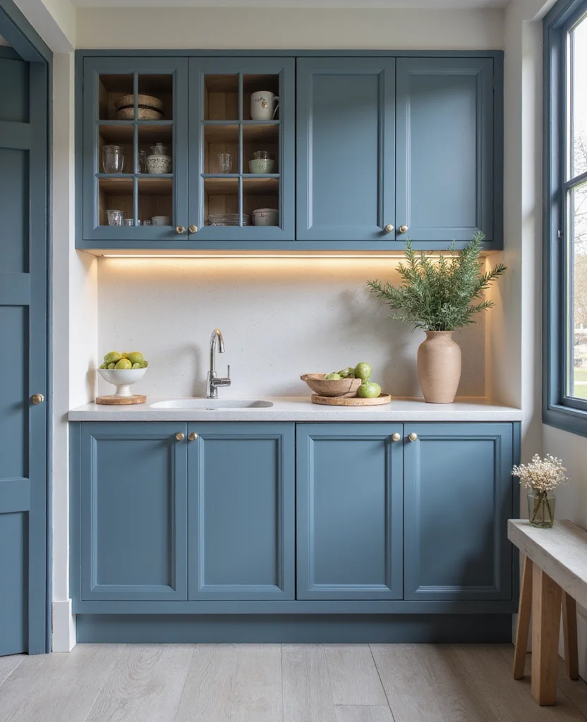 19 Bold Blue Kitchen Cabinet Ideas to Refresh Your Home (You Won't Believe #7!) - 9. Blue and Gray Harmony