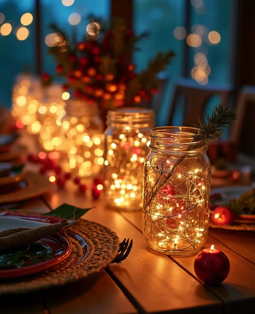 19 Budget-Friendly Christmas Lighting Ideas That Look Expensive (Number #8 Will Shock You!) 9 19 Budget-Friendly Christmas Lighting Ideas That Look Expensive (Number #8 Will Shock You!) - 2. String Lights in Glass Jars