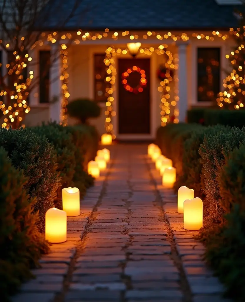 19 Budget-Friendly Christmas Lighting Ideas That Look Expensive (Number #8 Will Shock You!) 23 19 Budget-Friendly Christmas Lighting Ideas That Look Expensive (Number #8 Will Shock You!) - 4. Candlelit Pathway