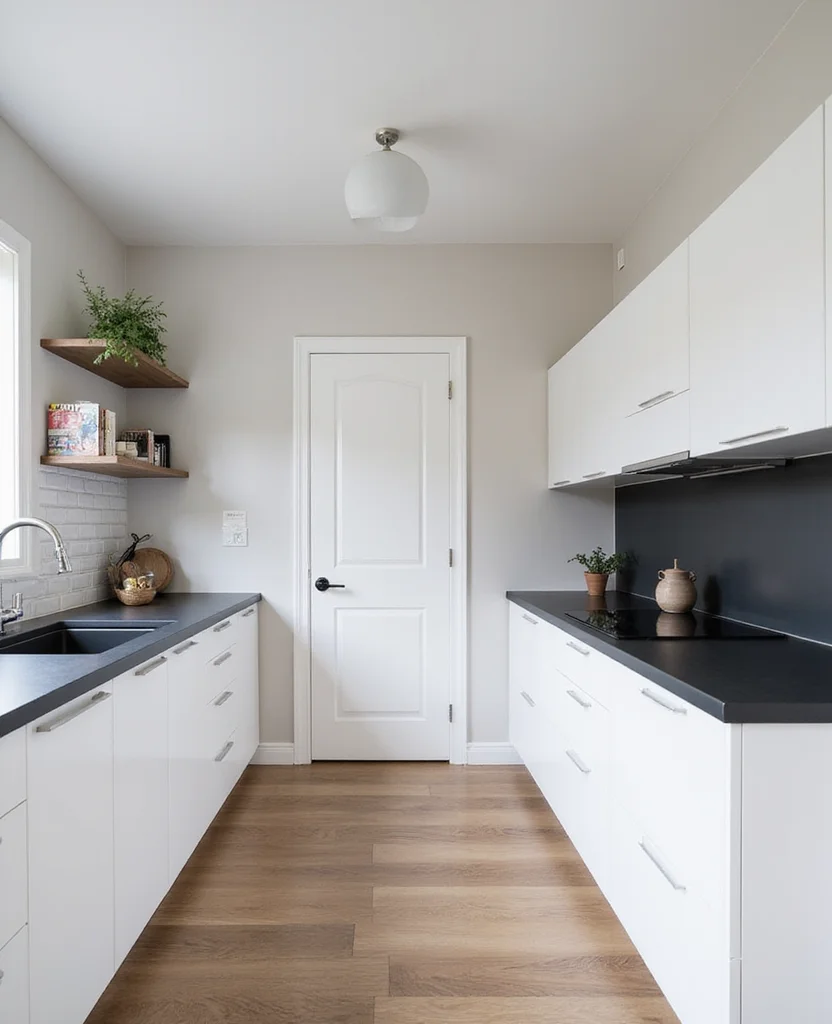 19 Clever Galley Kitchen Layouts That Will Transform Your Space (You'll Love #15!) - 1. Sleek Modern Minimalism