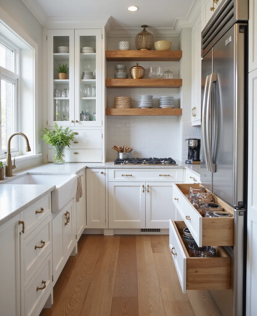 19 Clever Galley Kitchen Layouts That Will Transform Your Space (You'll Love #15!) - 11. Stylish Storage Solutions