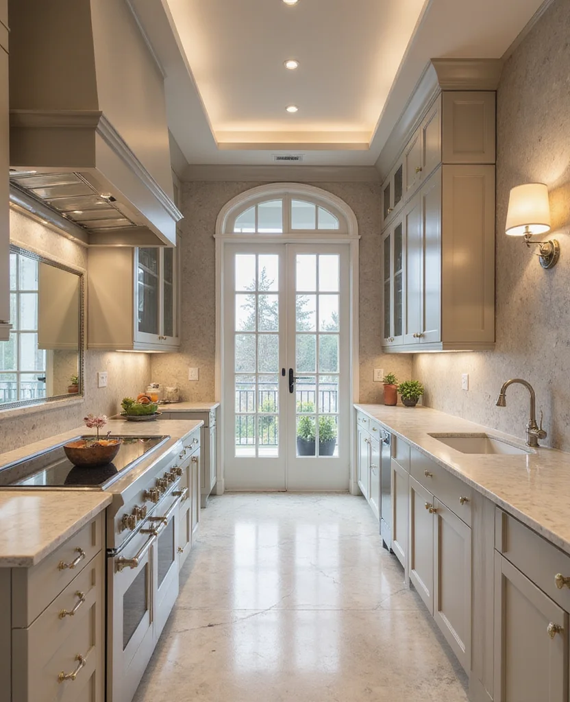19 Clever Galley Kitchen Layouts That Will Transform Your Space (You'll Love #15!) - 12. Elegant Finishes