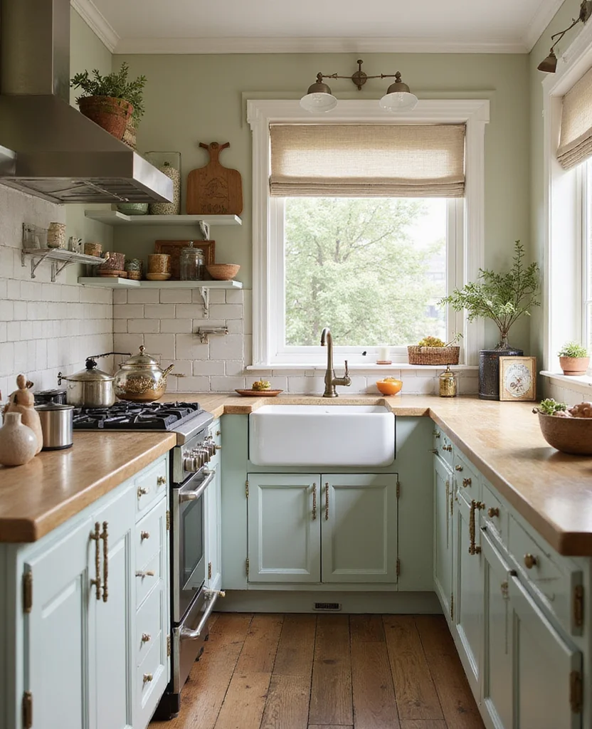 19 Clever Galley Kitchen Layouts That Will Transform Your Space (You'll Love #15!) - 14. Vintage Elegance